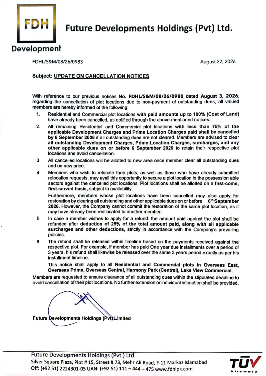 Update on Location Cancellation Notices - Capital Smart City